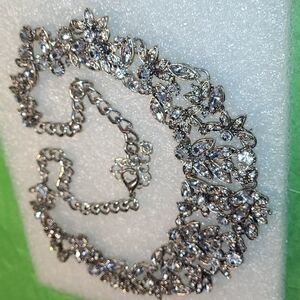 Jeweled Silvertone Necklace